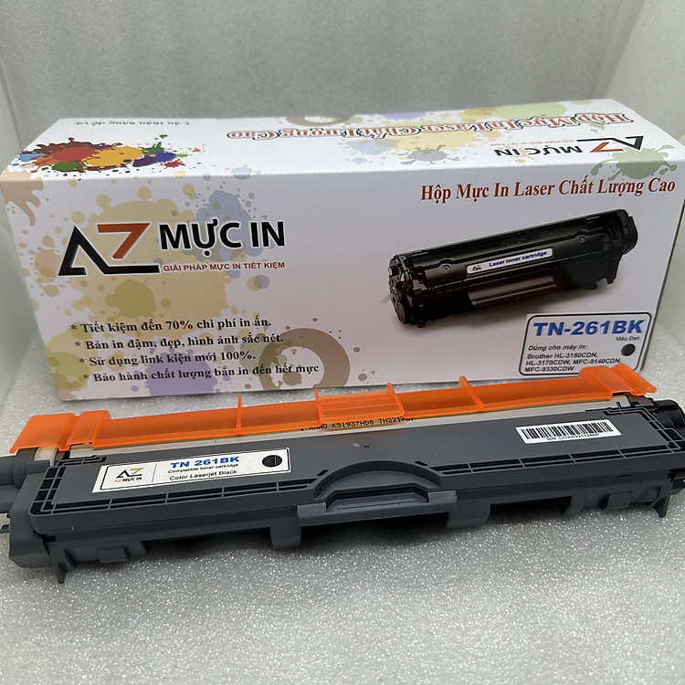Hộp Mực AZ TN261 BK/C/Y/M dùng có máy in Brother HL 3150CDN, 3170CDW, MFC 9140CDN, 9330CDW - Hàng chính hãng