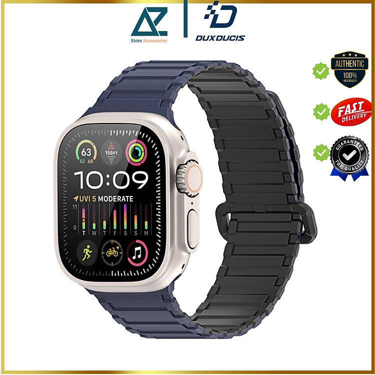 Dây Đeo Cho Apple Watch Ultra, Apple Watch Series, Dux Ducis Silicone Magnets KJ Series, Nam Châm Từ Tính_ Hàng chính hãng