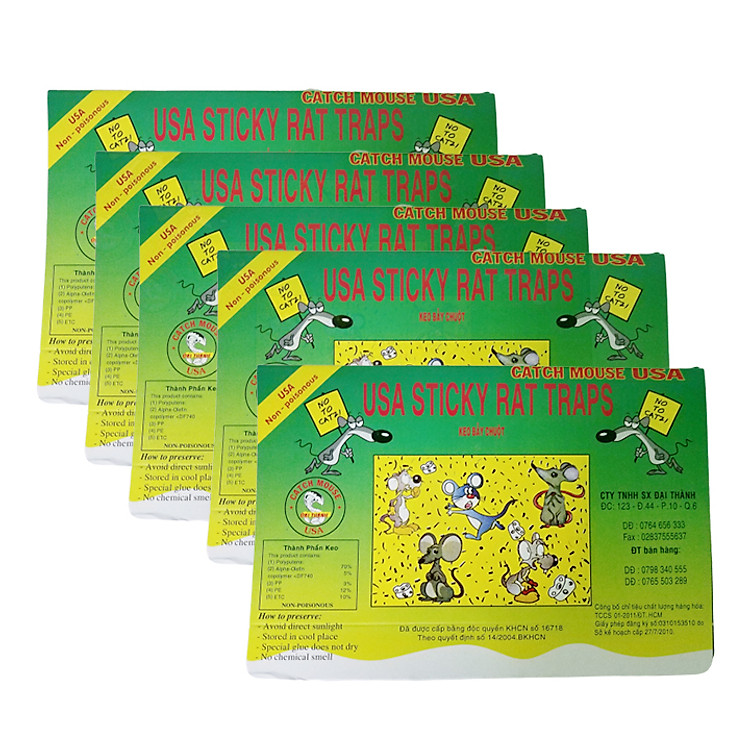 Miếng keo bẫy chuột đã có mồi - Bộ 5 miếng | Catch Mouse (Sticky Rat Traps)