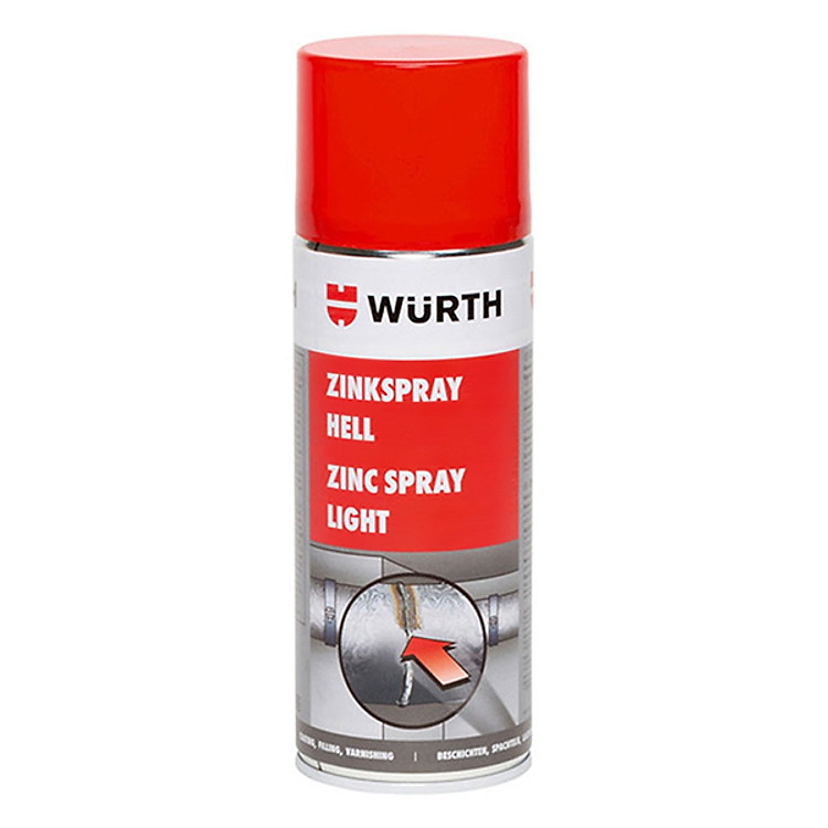 Sơn Mạ Kẽm Chống Rỉ Chịu Nhiệt Wurth Zinc Spray (400ml)