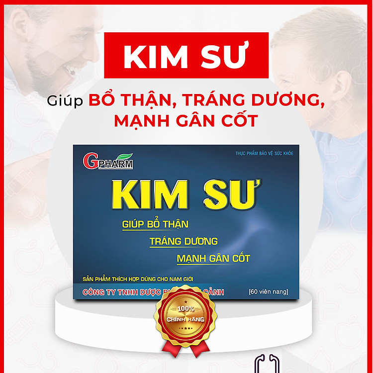 Thực phẩm bảo vệ sức khỏe KIM SƯ 60 viên Giúp bổ thận/tráng dương/mạnh gân cốt