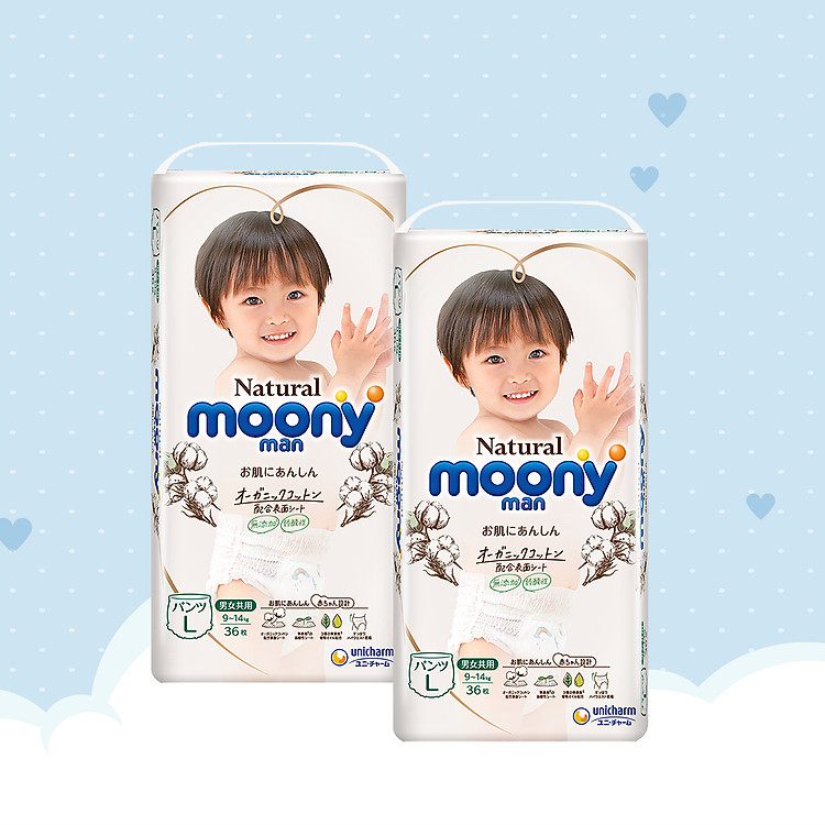 Bỉm quần Moony natural L 36 Combo Giá tốt - Hình ảnh 2