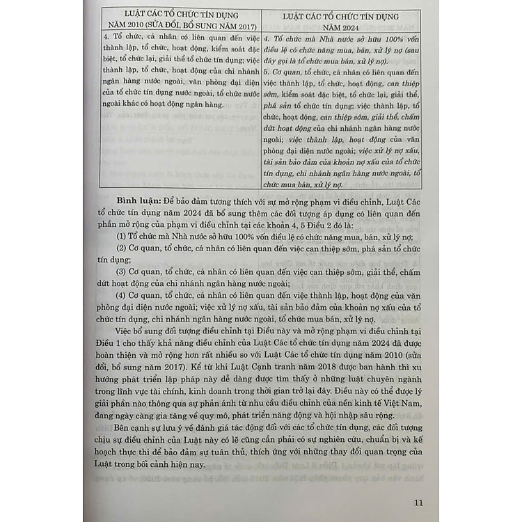 Luật Các tổ chức tín dụng năm 2024 – So sánh và bình luận - Ảnh 7