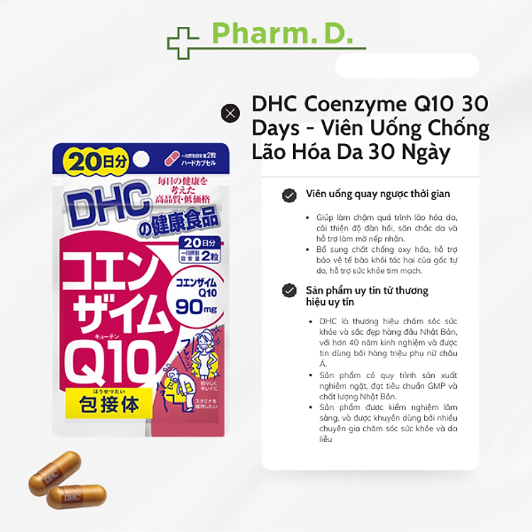 [CHÍNH HÃNG][SALE 70% DATE GẦN] DHC Coenzyme Q10 30 Days, TPBVSK DHC Viên Uống Chống Lão Hóa Da 30 Ngày