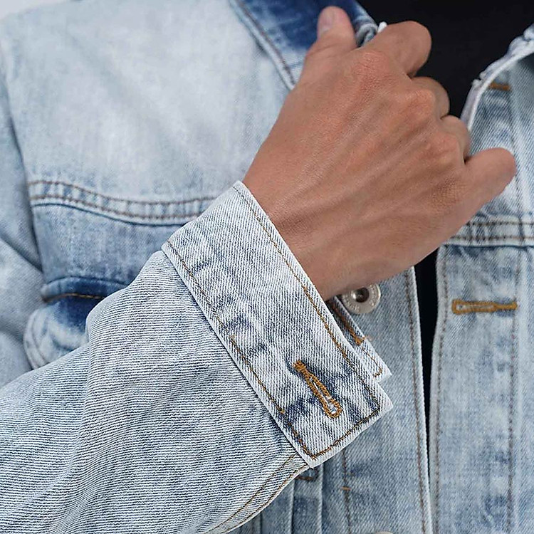 Áo Khoác Nam Jeans Cao Cấp HUNTER X-RAYS Form Straight Cotton Màu Xanh Bạc – Hunter X-Rays K10 - Ảnh 9