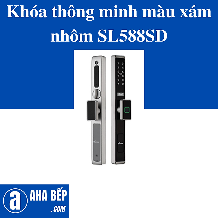 Khóa thông minh màu xám nhôm SL588SD. Hàng Chính Hãng