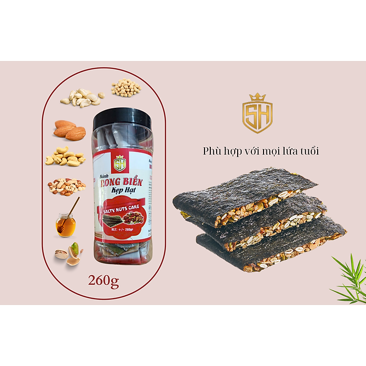 Bánh Rong Biển Kẹp Hạt – Salty Nuts Cake