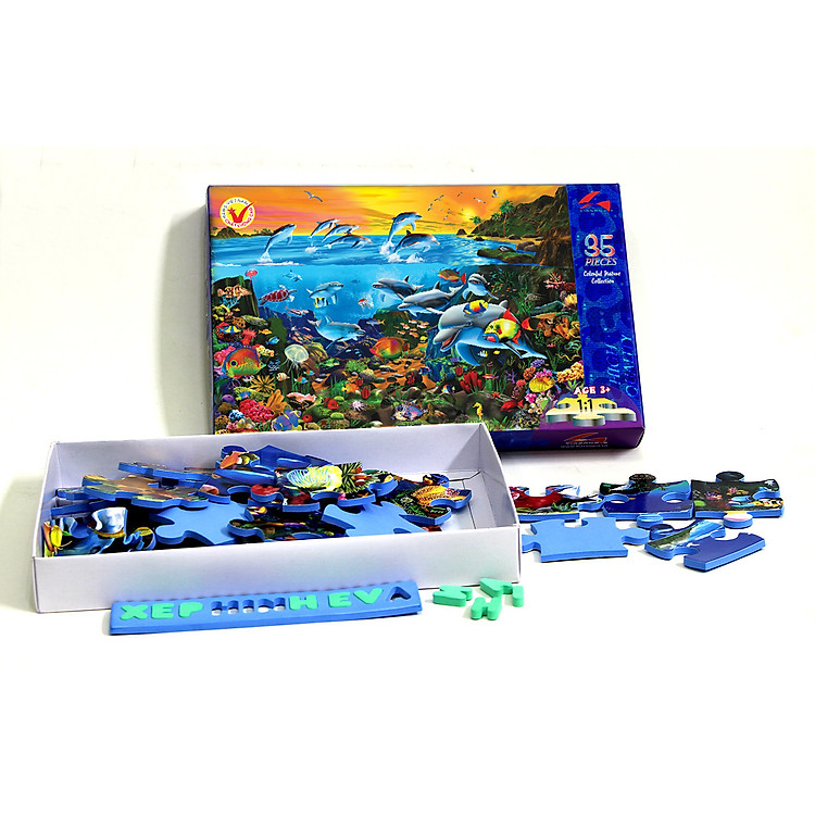 Tranh xếp hình Tia Sáng - Hoàng Hôn Đảo Cá Heo Chính hãng Giá tốt - Hình ảnh 2