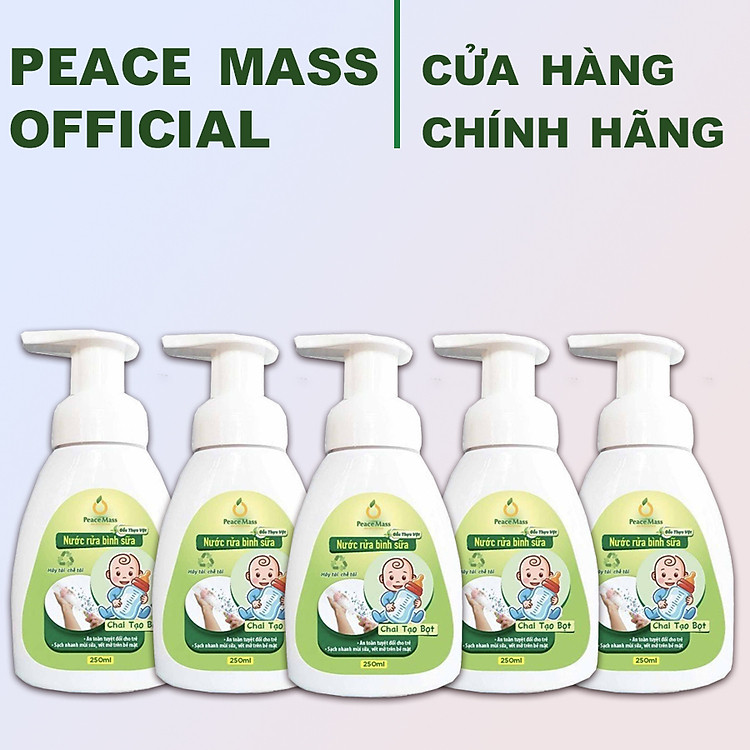 Combo 5 Nước Rửa Bình Sữa Peace Mass Chính hãng Ưu đãi