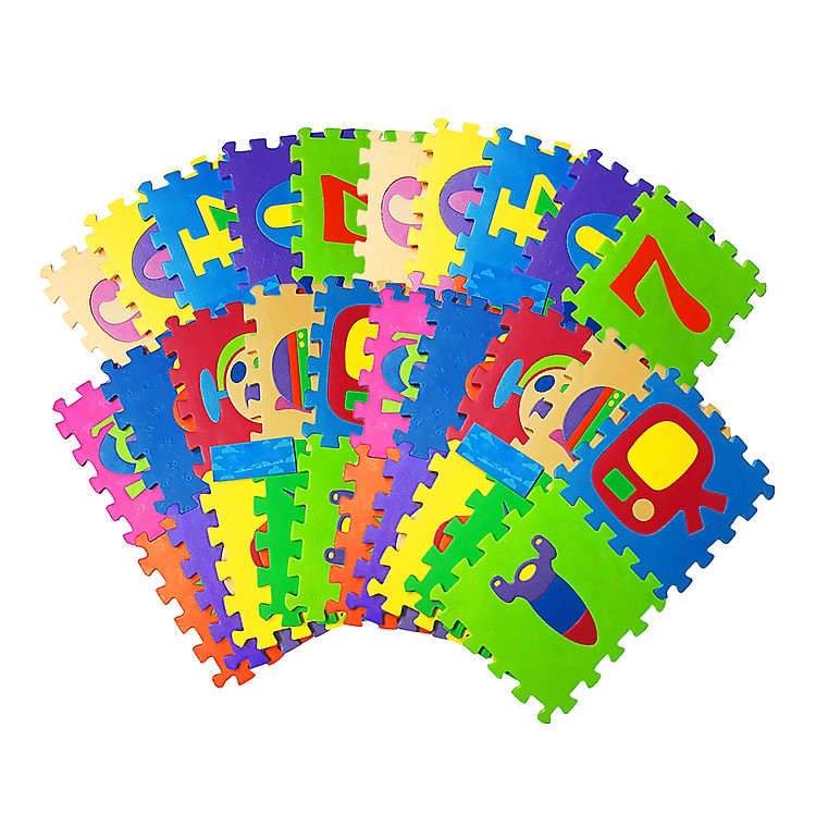 Bộ Thảm Ghép Hình Đa Năng Số Và Hình Phước Thành (20 Miếng)