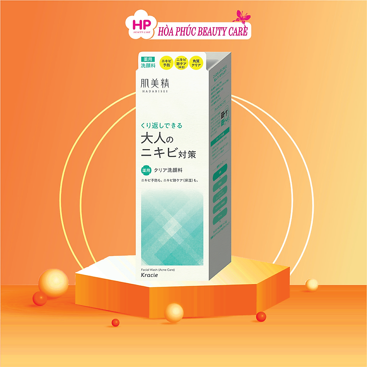 Sữa Rửa Mặt Ngăn Ngừa Mụn Kracie Hadabisei Facial Wash Acne Care (110G)