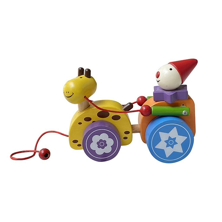 Mua Đồ chơi gỗ Chú hề cưỡi xe hươu Chính hãng Giá rẻ - Hình ảnh 2