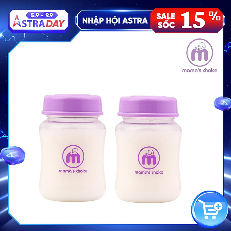 Bình Trữ Sữa Mama's Choice Cổ Rộng 180ml–240ml, Tương Thích Máy Hút Sữa Spectra, Avent, Fatz, Rozabi, Cimilre