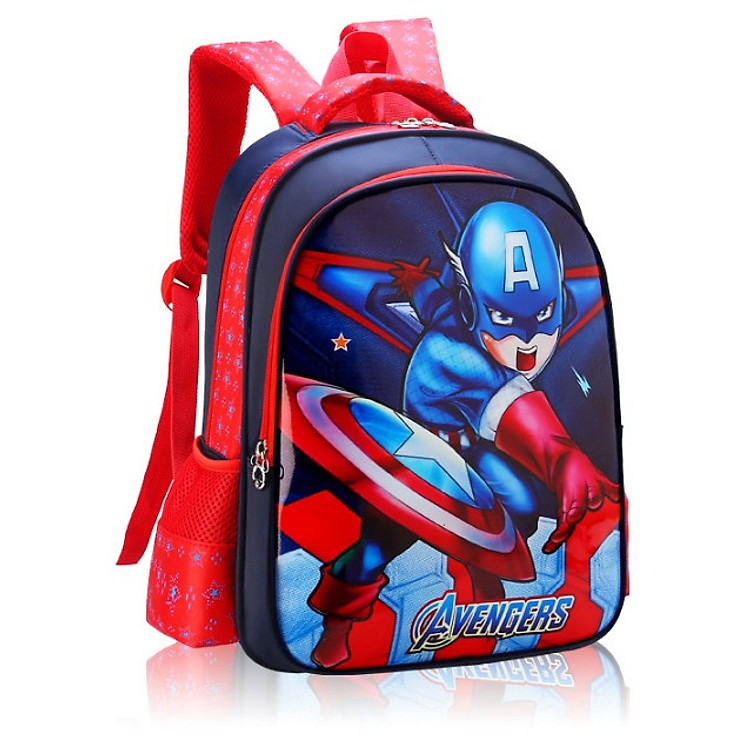 Balo mẫu giáo, học sinh cấp 1 siêu nhẹ, chống thấm nước - Đội trưởng mỹ