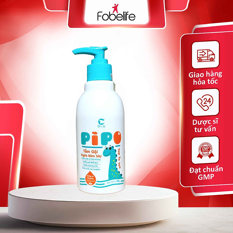 Mua tại Lazada: Tắm Gội Ngừa Rôm Sảy PIPO 250g Chính hãng, giá tốt