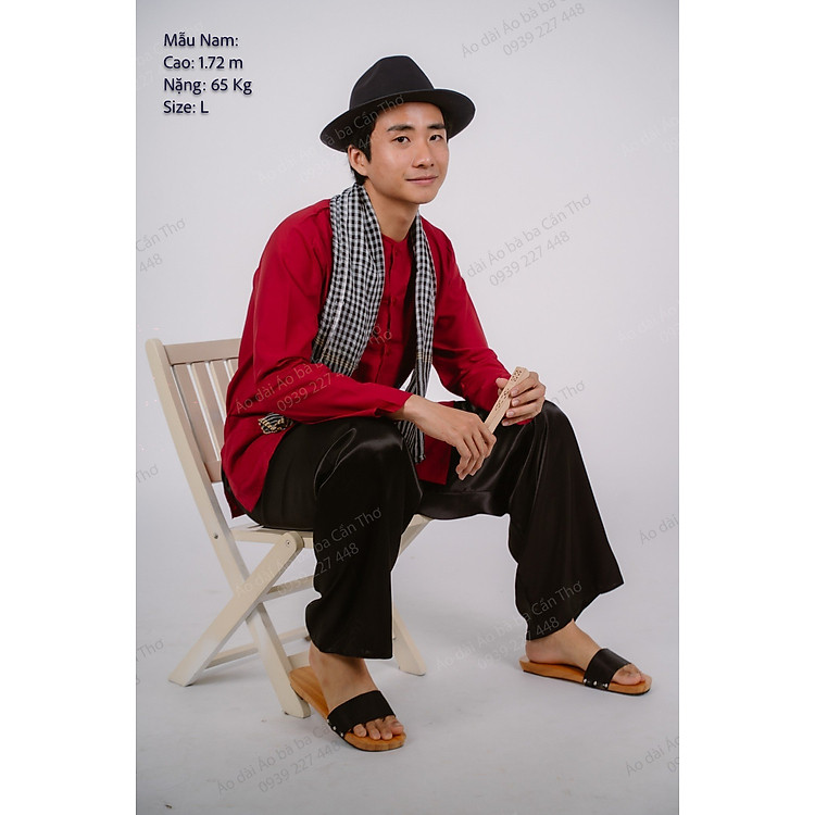 Bộ bà ba áo đỏ quần phi đen - Có bộ bà ba Bigsize- may sỉ bà ba toàn quốc - May bộ bà ba theo yêu cầu