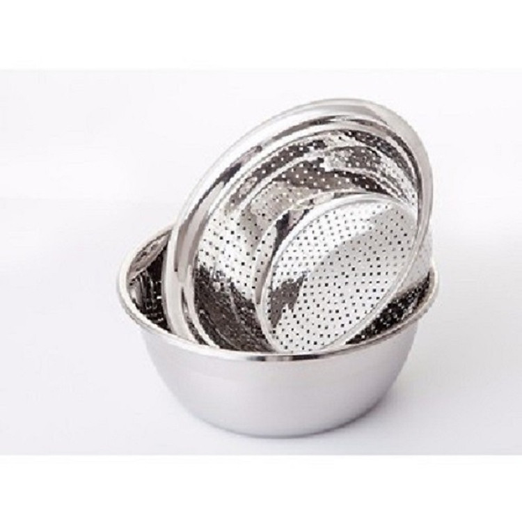 Bộ 2 thau rổ inox MK131