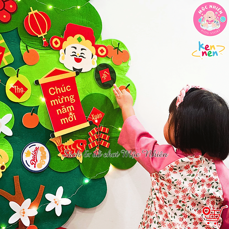 Cây quất Tết vải nỉ kèm đèn LED Chính hãng Giá rẻ - Hình ảnh 4