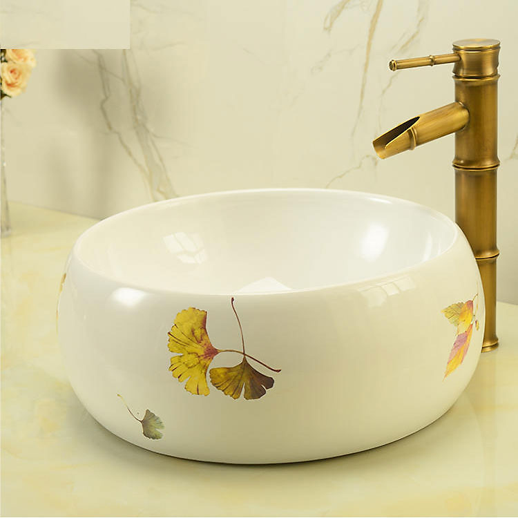 Lavabo sứ nghệ thuật, chậu rửa sứ nghệ thuật LX307