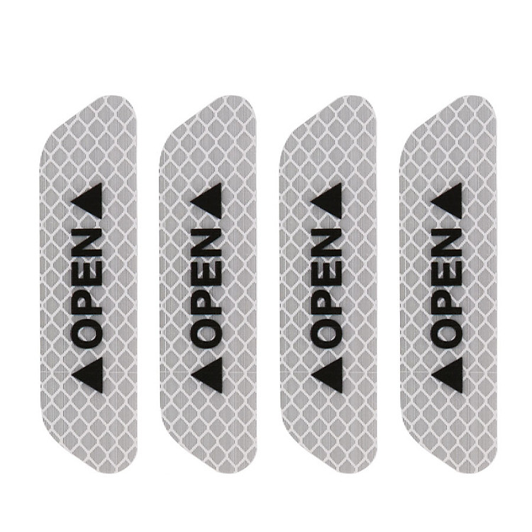 Combo 4 Sticker Phản Quang Cảnh Báo Mở Cửa Xe Hơi 3M