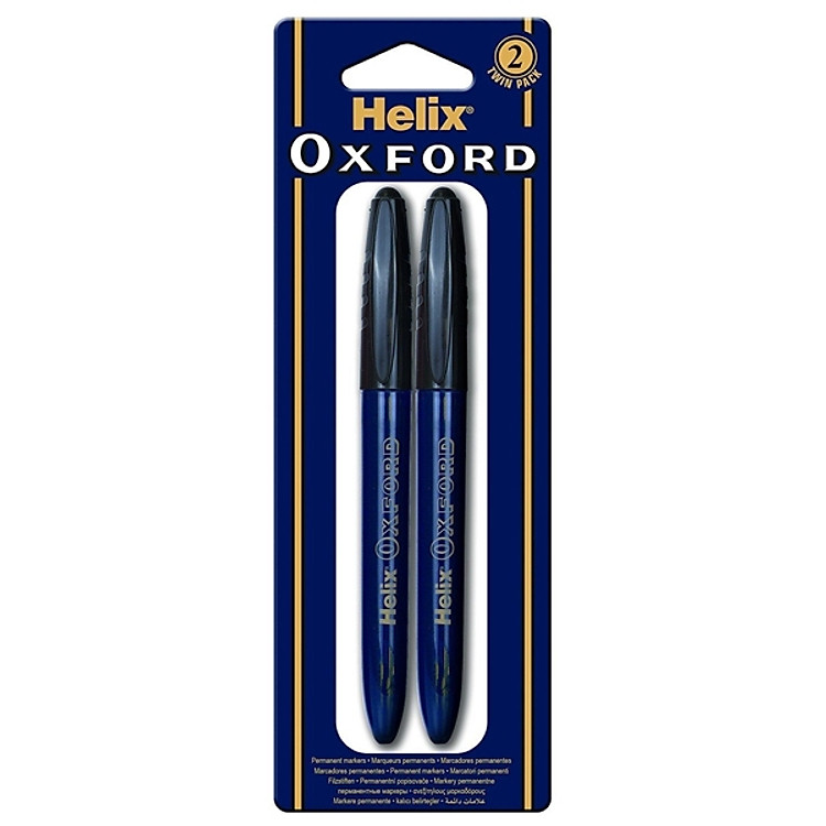 Bộ 2 Bút Lông Dầu Oxford Đen - Helix 744322