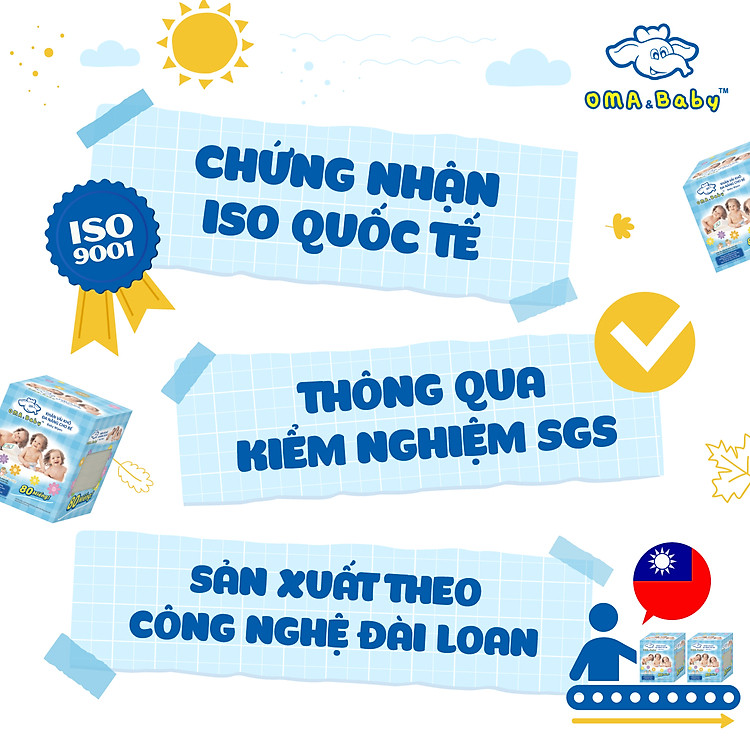 Combo 3 hộp khăn vải khô Oma Baby Chính hãng Giá rẻ - Hình ảnh 4