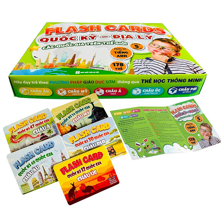 Thẻ cờ Quốc Kỳ Địa lý (173 Quốc gia)