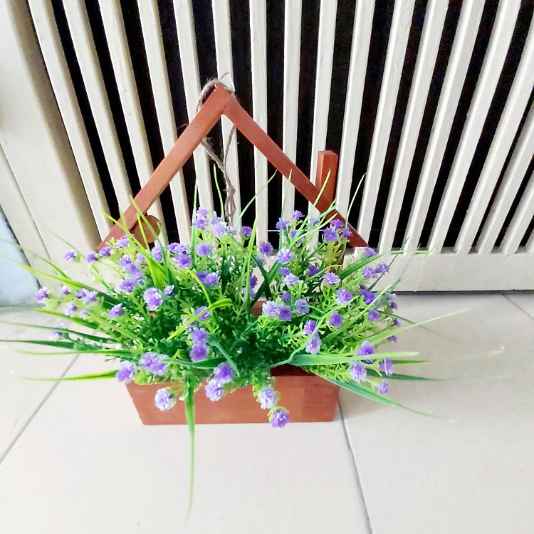 Hoa giả, giỏ hoa gỗ cắm sẵn nhiều mẫu trang trí để bàn, treo tường decor phong cách mới GH-01