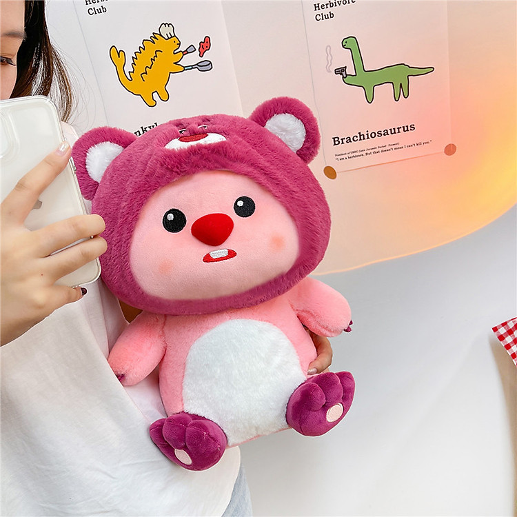 Gấu bông Loopy Pororo Hải ly hồng 35cm Chính hãng Giá tốt - Hình ảnh 3