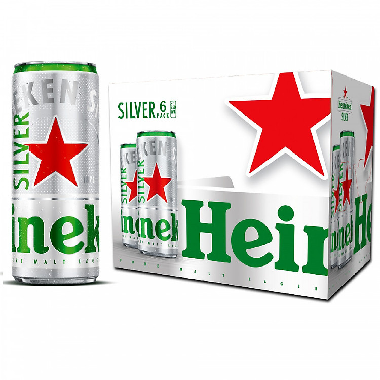 Lốc 6 lon bia Heineken Silver 330ml/lon