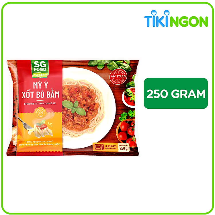 Mỳ ý xốt bò bằm SG Food Đông Lạnh 250g