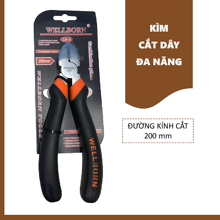 Kìm cắt dây - Kìm cắt dây điện đa năng, tay cầm bọc nhựa cao cấp - Cắt đường kính sản phẩm đến 200mm ( 8 inch )