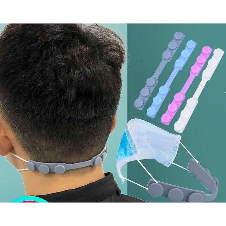Combo 4 Phụ kiện Silicone chống đau tai khi đeo khẩu trang lâu dài. Model:081S, Xuất xứ Hàn Quốc (Giao màu ngẫu nhiên)
