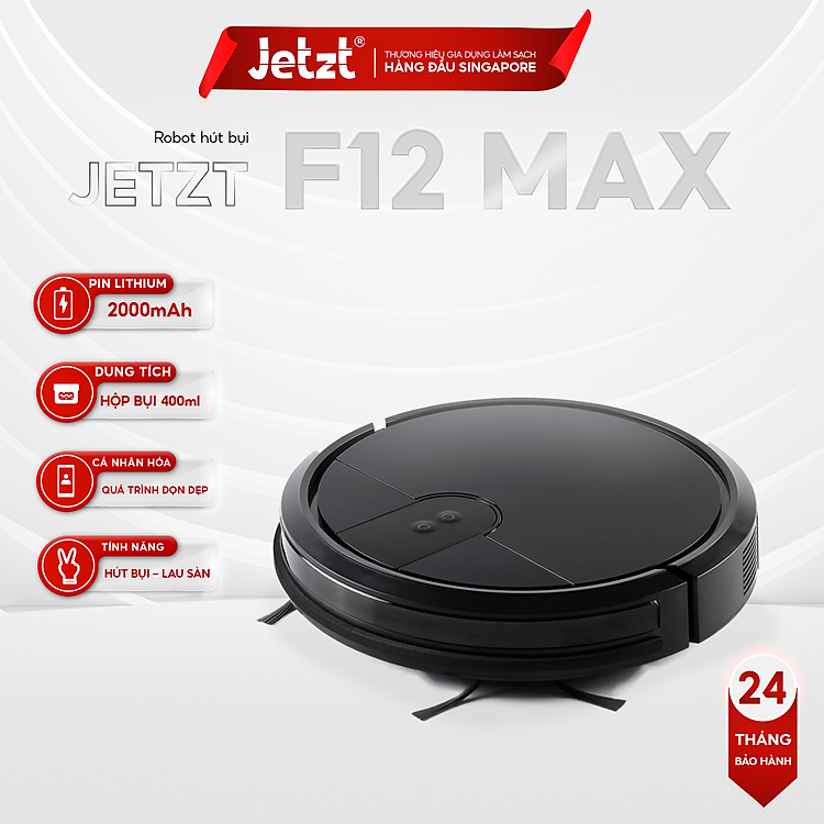 Robot hút bụi lau nhà thông minh Jetzt F12 MAX, hàng chính hãng