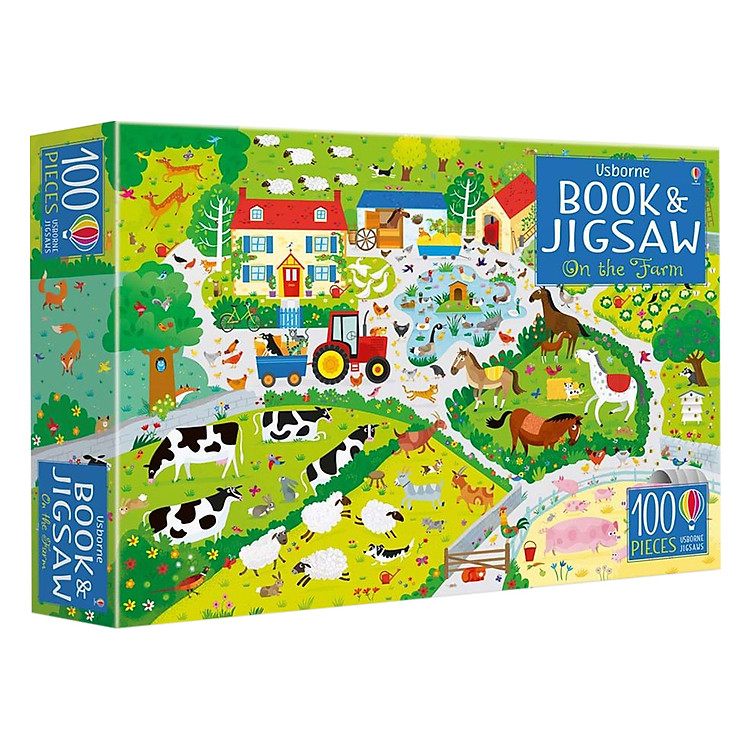 Sách Usborne Book and Jigsaw On the Farm