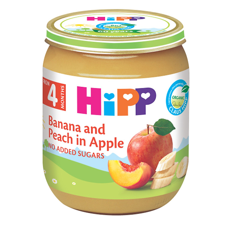 Dinh Dưỡng Đóng Lọ Chuối, Đào, Táo HiPP 125g - 4283