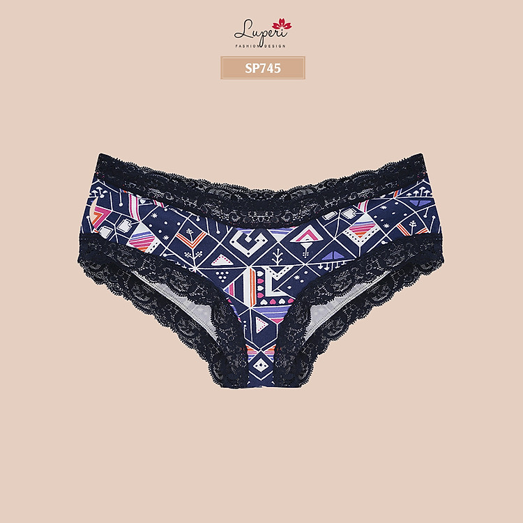 Quần Lót Nữ Cạp Ren Dáng Vừa LUPERI LU3QL745 Vải Cotton Mát Lạnh, Kháng Khuẩn, Khử Mùi, Co Giãn Tốt