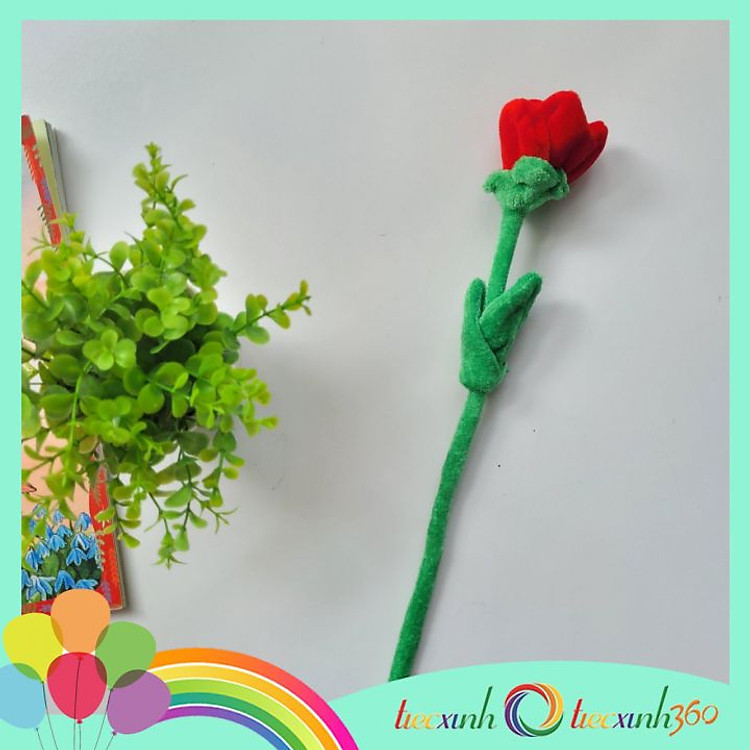 Nhánh Hoa Vải Nhung Trang Trí Độc Đáo – Hồng Đỏ