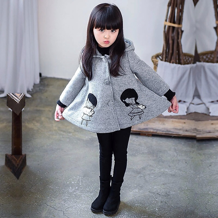 Áo Khoác Bé Gái Phù Thủy BONCHOP ABG-120135645XAM - Xám