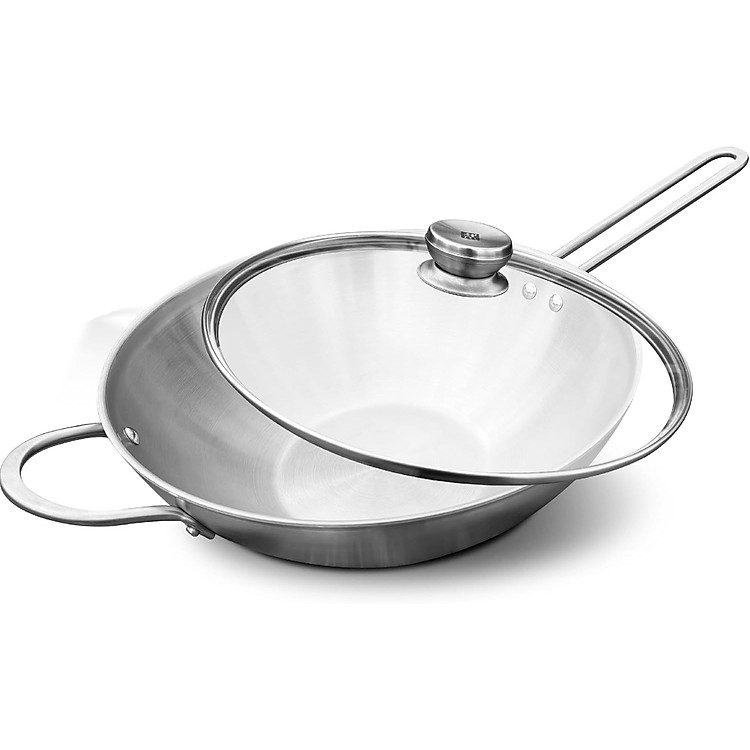 Chảo Zwilling wok 30 cm kèm vung kính Hàng chính hãng