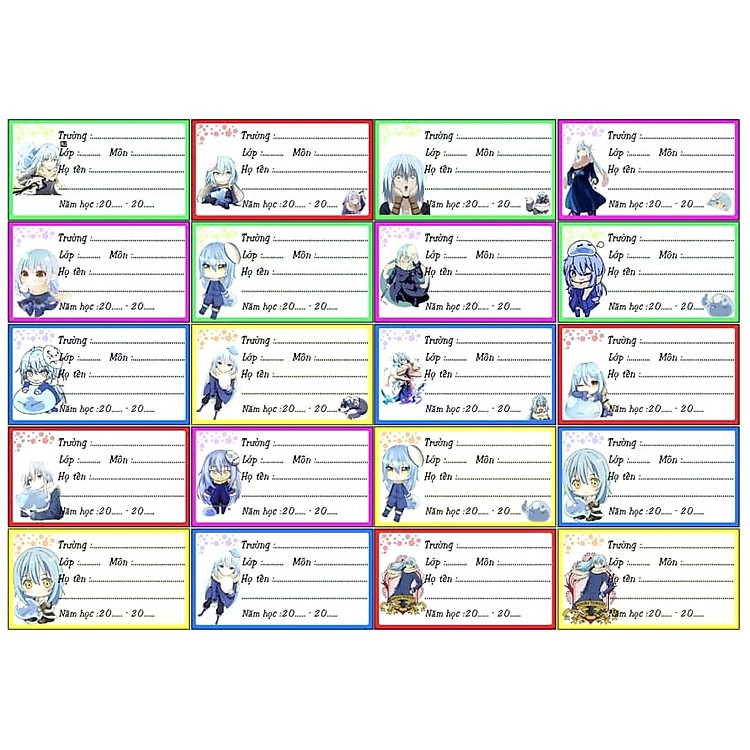 Nhãn vở Rimuru Tempest 40 cái/ nhãn dán Rimuru Tempest tensi shitara slime datta