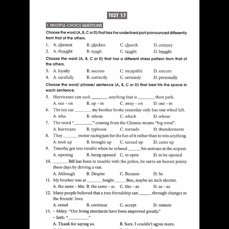 40 Đề Tiếng Anh Thi Vào Lớp 10 - Ảnh 6