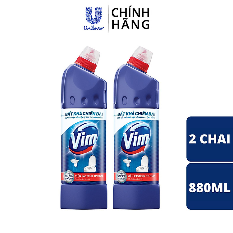 Combo 2 Nước Tẩy Bồn Cầu Vim 880ml Diệt 99,9% Vi Khuẩn