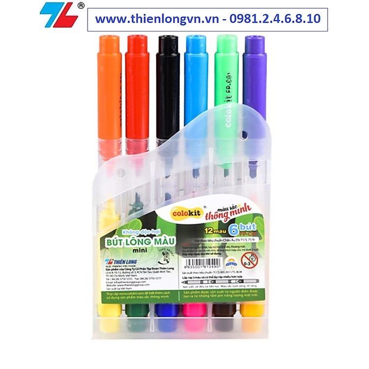 Bút lông 2 đầu 12 màu Thiên Long; Colokit FP-C01