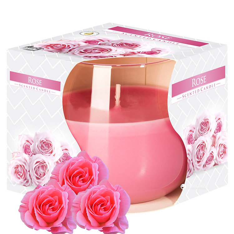 Ly nến thơm tinh dầu Bispol Rose 100g QT024782 - hương hoa hồng