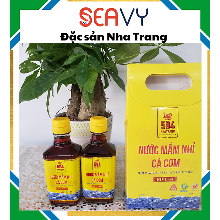 Đặc Sản Nha Trang- Nước Mắm Nhĩ 584, Đậm Đặc Loại 60 Độ Đạm, Seavy Xách 2 Chai 200ml/chai