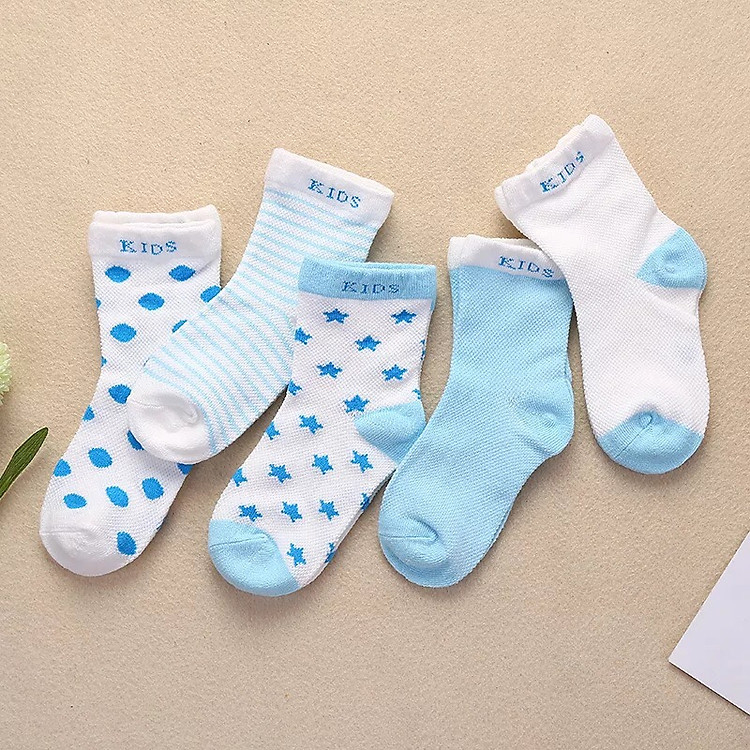 Set 5 Đôi Tất Cho Bé Cổ Cao Nhiều Màu Cute Siêu Ấm BT15