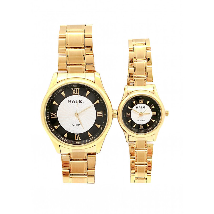 Cặp đồng hồ Nam Nữ Halei - HL4890 Dây vàng