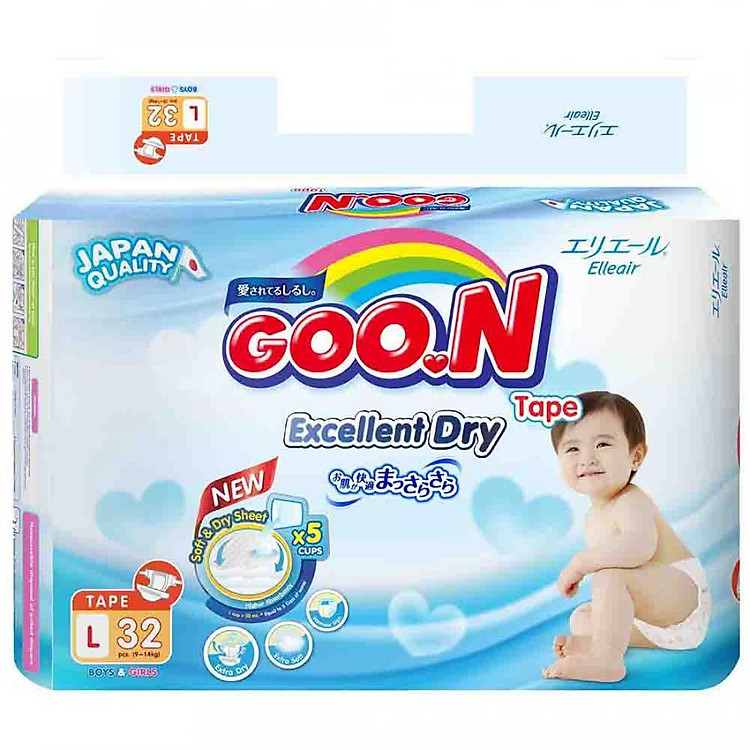 Tã Dán Goo.n Slim Gói Đại L32 (32 Miếng)