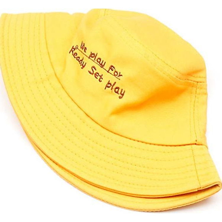 Mũ vành vàng có thêu chữ We play for Ready set play